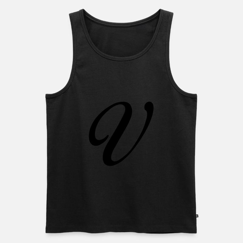 V - Männer Premium Bio Tank Top - Schwarz