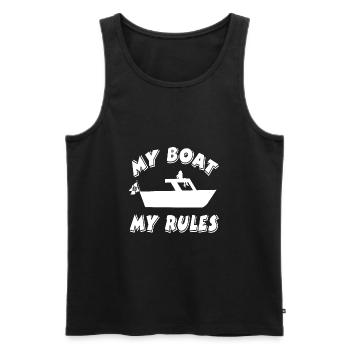 Motorboot - Männer Premium Bio Tank Top - Schwarz - Vorne - Michal (187cm)