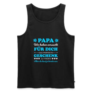 Cadeau parfait pour papa - Débardeur bio Premium Homme - noir - Devant - AI Model Male 178 light (178cm)