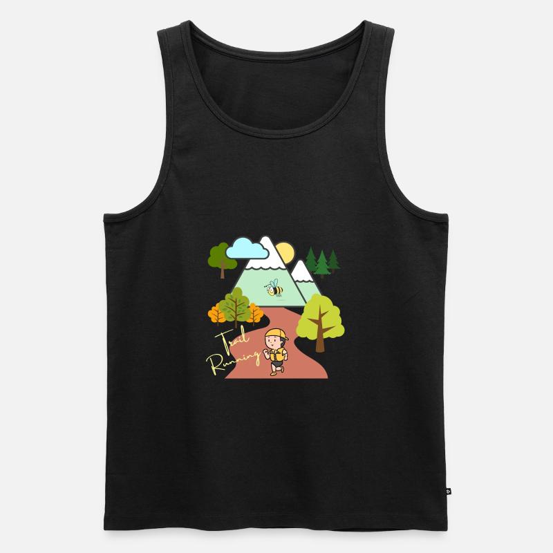 Trailrunning-Berg - Männer Premium Bio Tank Top - Schwarz