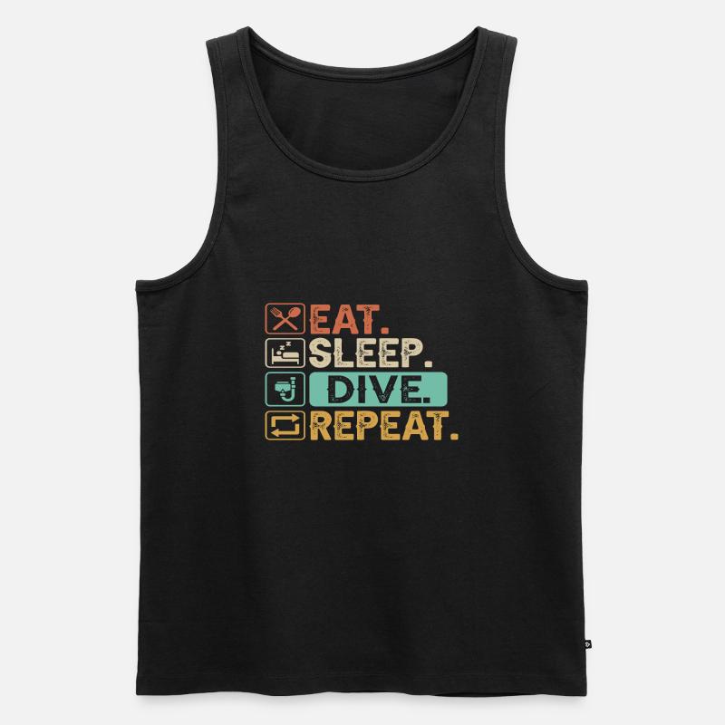 Manger Dormir Plonger Répéter - Débardeur bio Premium Homme - noir