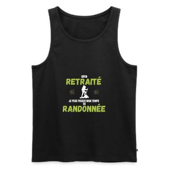 CADEAU RETRAITÉ RANDONNÉE HUMOUR - Débardeur bio Premium Homme - noir - Devant - AI Model Male 178 light (178cm)