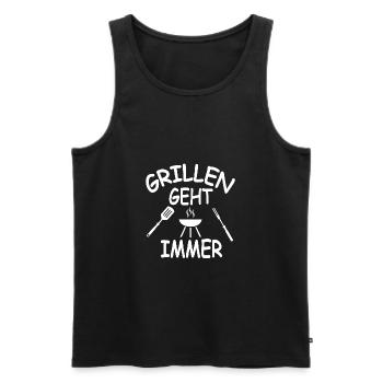 Grillen - Männer Premium Bio Tank Top - Schwarz - Vorne - Michal (187cm)