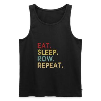 Eat Sleep Row Repeat - Sport - Aviron - Rudern - Débardeur bio Premium Homme - noir - Devant - Michal (187cm)