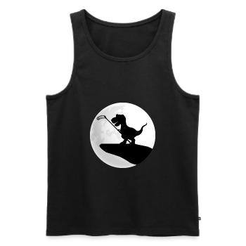floorball floorball-dino unihockeyTRex unihoc - Men's Premium Organic Tank Top - black - Front - Michal (187cm)