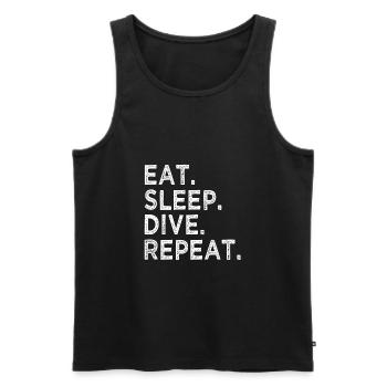 Eat Sleep Dive Repeat - Plongée - Plongeur - Sport - Débardeur bio Premium Homme - noir - Devant - Michal (187cm)