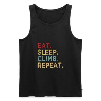 Eat Sleep Climb Repeat - Escalade - Sport Klettern - Débardeur bio Premium Homme - noir - Devant - AI Model Male 178 light (178cm)