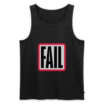 Button Fail Logo - Men's Premium Organic Tank Top - black - Front - AI Model Male 178 light (178cm)