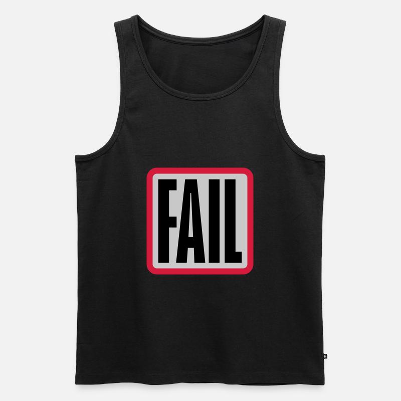 Button Fail Logo - Männer Premium Bio Tank Top - Schwarz