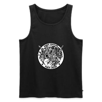 IDI NAHUJ - FUCK PUTIN - Männer Premium Bio Tank Top - Schwarz - Vorne - AI Model Male 178 light (178cm)