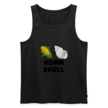 korn shell | ksh | coquille de maïs - Débardeur bio Premium Homme - noir - Devant - AI Model Male 178 light (178cm)