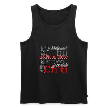 Fan de picon bière - Débardeur bio Premium Homme - noir - Devant - Michal (187cm)