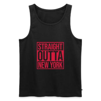 Straight outta NYC - Men's Premium Organic Tank Top - black - Front - Michal (187cm)