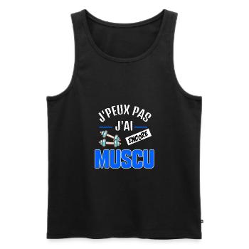MUSCULATION - J'peux pas j'ai encore musculation - Débardeur bio Premium Homme - noir - Devant - Michal (187cm)