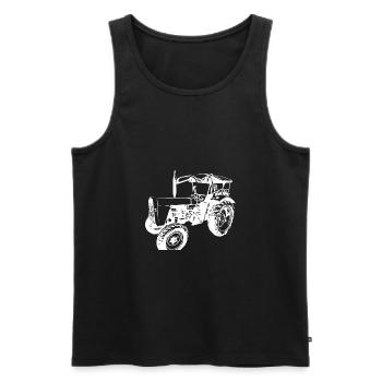 Tractor - Men's Premium Organic Tank Top - black - Front - Michal (187cm)