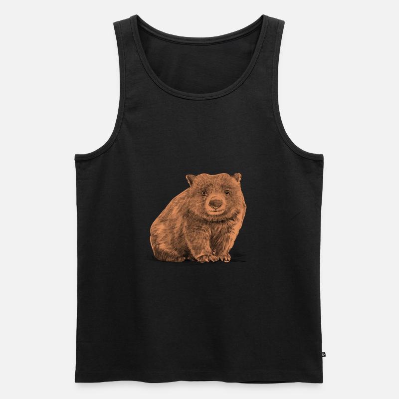 Wombat - Männer Premium Bio Tank Top - Schwarz
