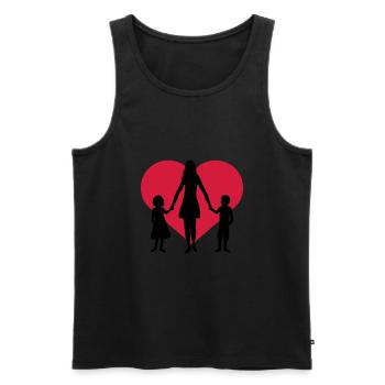 Cœur 2 enfants - Débardeur bio Premium Homme - noir - Devant - Michal (187cm)