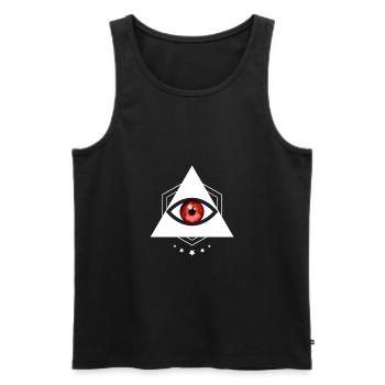 Œil Illuminati - Débardeur bio Premium Homme - noir - Devant - AI Model Male 178 light (178cm)