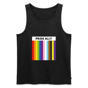 Pride Allyship Gay Pride Ally inclusive flag - Men's Premium Organic Tank Top - black - Front - Michal (187cm)