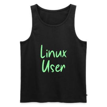 Linux User - Männer Premium Bio Tank Top - Schwarz - Vorne - AI Model Male 178 light (178cm)