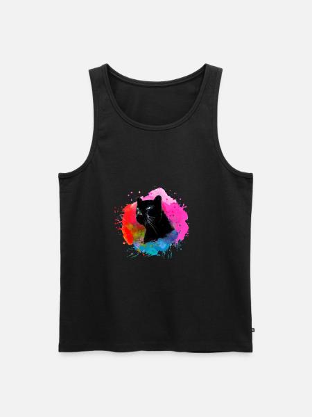 panther,gepard,leopard,schwarz,bunt,graffiti - Männer Premium Bio Tank Top - Schwarz