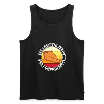 All I Need Is Jesus - Men's Premium Organic Tank Top - black - Front - AI Model Male 178 light (178cm)