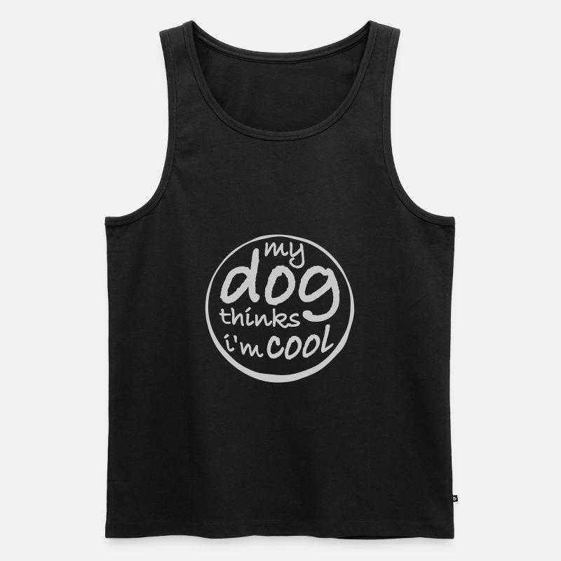 Dog thinks im cool - Männer Premium Bio Tank Top - Schwarz