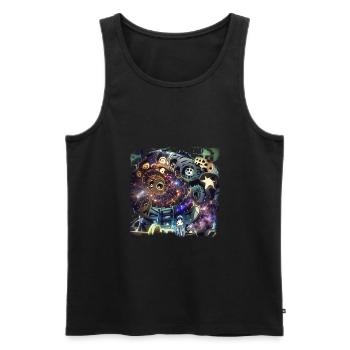 The Universe Machine - Men's Premium Organic Tank Top - black - Front - AI Model Male 178 light (178cm)