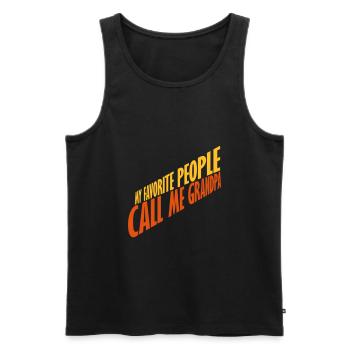 People Call Me Grandpa - Männer Premium Bio Tank Top - Schwarz - Vorne - Michal (187cm)
