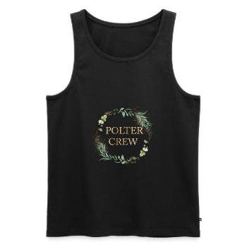 POLTER CREW! personalisierbar - Männer Premium Bio Tank Top - Schwarz - Vorne - Michal (187cm)