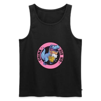 T-Rex Sauf Club - Saufen Bier Trinken - Lustiges - Männer Premium Bio Tank Top - Schwarz - Vorne - Michal (187cm)