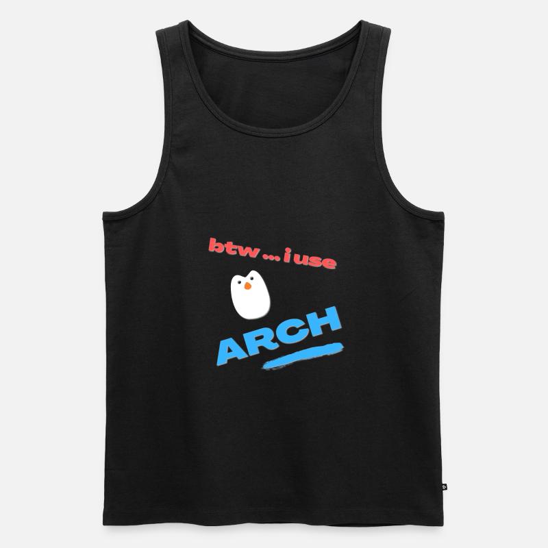btw ... i use Arch Linux - Männer Premium Bio Tank Top - Schwarz