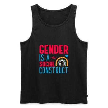 Gender is a Social Construct - Men's Premium Organic Tank Top - black - Front - Michal (187cm)