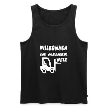 Gabelstapler - Männer Premium Bio Tank Top - Schwarz - Vorne - Michal (187cm)