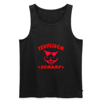 Sommer - Männer Premium Bio Tank Top - Schwarz - Vorne - Michal (187cm)