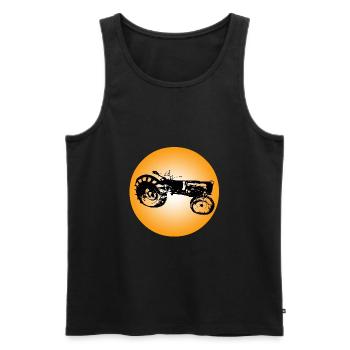 Tractor - Men's Premium Organic Tank Top - black - Front - Michal (187cm)