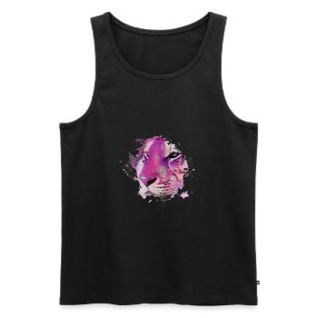 tiger ,wildkatze, blau, Malerei,graffiti,pink - Männer Premium Bio Tank Top - Schwarz - Vorne - AI Model Male 178 light (178cm)