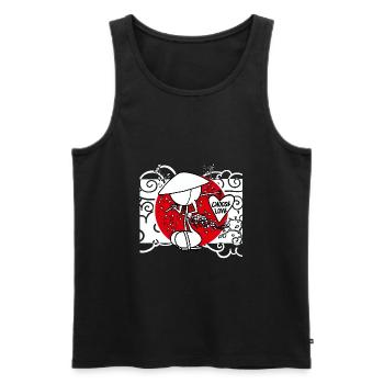 Samurai Of Hearts Doddle - Men's Premium Organic Tank Top - black - Front - AI Model Male 178 light (178cm)