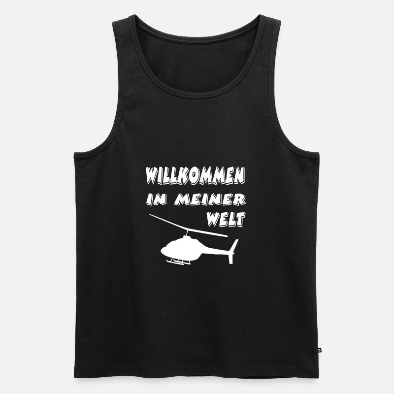 Hubschrauber - Männer Premium Bio Tank Top - Schwarz