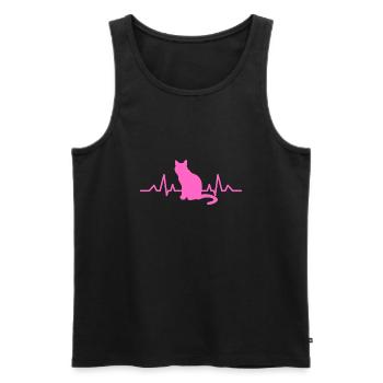 Amoureux des chats / Chats Heartbeat - Débardeur bio Premium Homme - noir - Devant - Michal (187cm)