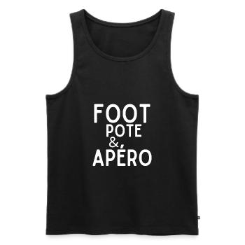 Foot potes et apéro - Débardeur bio Premium Homme - noir - Devant - Michal (187cm)