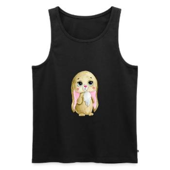 lapin mignon - Débardeur bio Premium Homme - noir - Devant - AI Model Male 178 light (178cm)