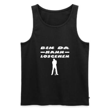 Golf - Männer Premium Bio Tank Top - Schwarz - Vorne - Michal (187cm)