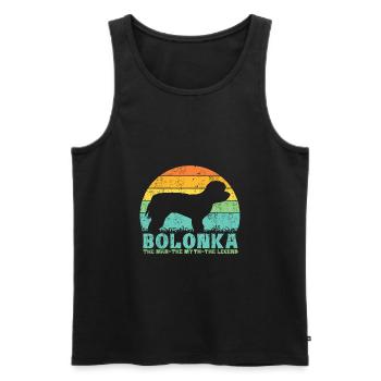 Bolonka Zwetna Chien Papa Papa Vintage Style Rétro - Débardeur bio Premium Homme - noir - Devant - Michal (187cm)