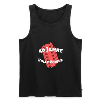 40 Jahre - Volle Power - Runder Geburtstag - Männer Premium Bio Tank Top - Schwarz - Vorne - Michal (187cm)
