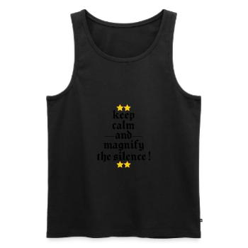die Ruhe bewahren - Männer Premium Bio Tank Top - Schwarz - Vorne - AI Model Male 178 light (178cm)