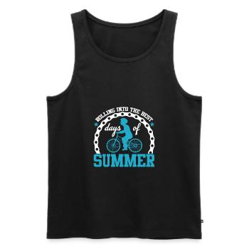 cadeau cycliste pour l'été vélo summer - Débardeur bio Premium Homme - noir - Devant - Michal (187cm)