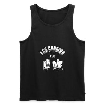 Freunde ist Leben - Männer Premium Bio Tank Top - Schwarz - Vorne - AI Model Male 178 light (178cm)