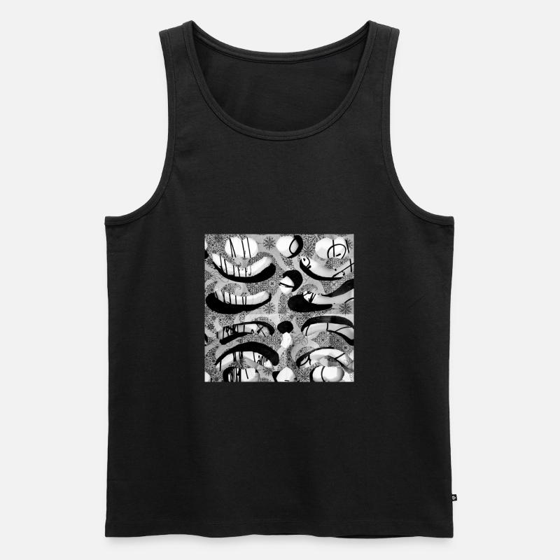 Pattern - Männer Premium Bio Tank Top - Schwarz