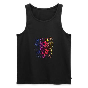 Think outside the box positive thoughts happy - Men's Premium Organic Tank Top - black - Front - Michal (187cm)